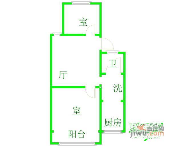 盛世花园2室1厅1卫63㎡户型图