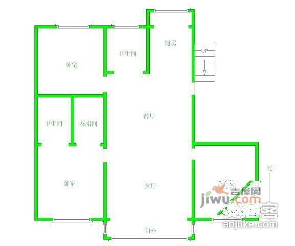 锦江花苑3室2厅2卫143㎡户型图