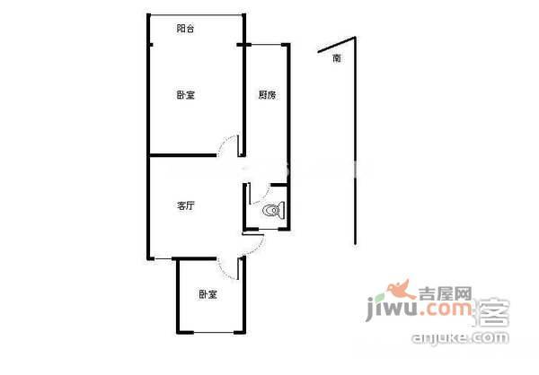 淮海新村2室1厅1卫71㎡户型图