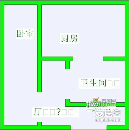 淮海新村1室1厅1卫42㎡户型图