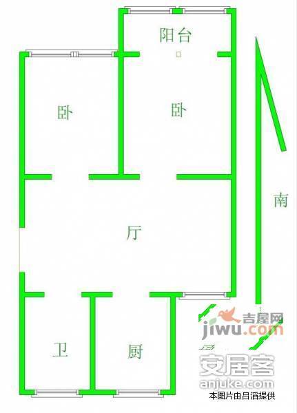 大纱帽巷2室1厅1卫66㎡户型图