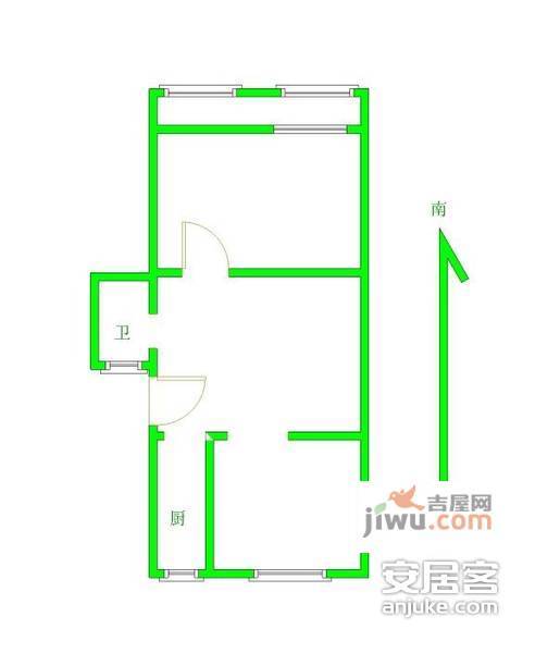 金舟花园2室1厅1卫66㎡户型图