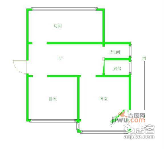 张府园小区3室1厅1卫户型图