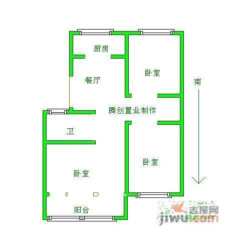 杨庄新村东苑3室1厅1卫77㎡户型图