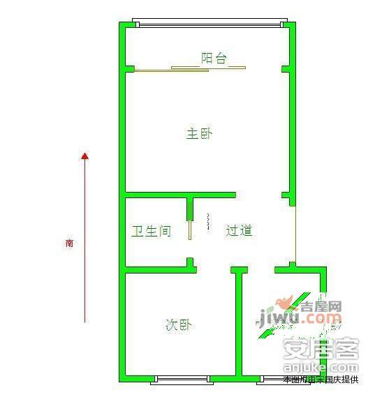 扬子六村2室0厅1卫47㎡户型图