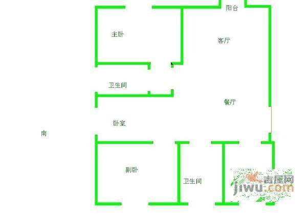 左岸名苑3室2厅2卫140㎡户型图