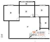 新和园3室1厅1卫86㎡户型图