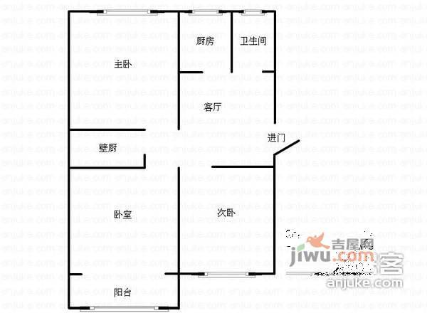 月苑三村3室1厅1卫81㎡户型图