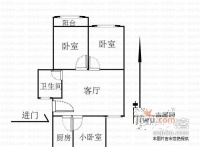 龙福山庄3室1厅1卫96㎡户型图