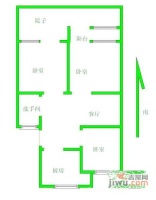 侯家里小区3室1厅1卫75㎡户型图