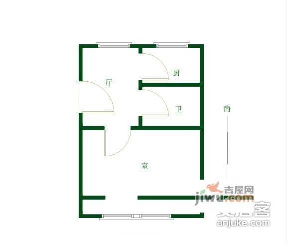 亚都锦园1室1厅1卫户型图