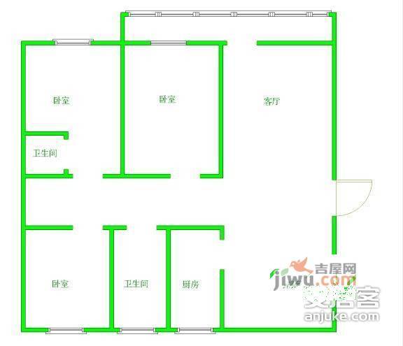 亚都锦园3室2厅2卫户型图