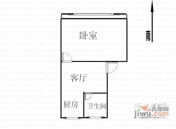 后宰门小区1室1厅1卫42㎡户型图