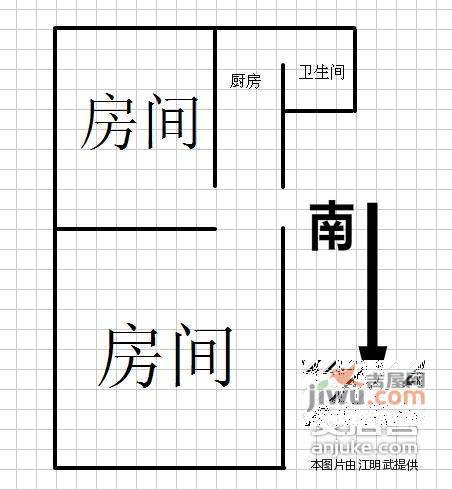 后宰门小区2室0厅1卫37㎡户型图