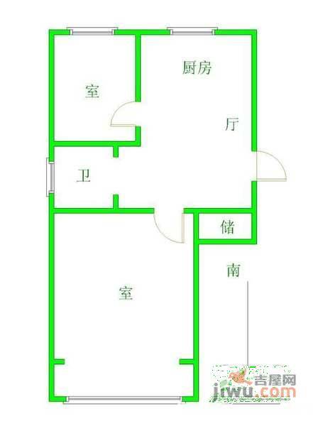 后宰门小区2室1厅1卫55㎡户型图