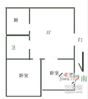 张公桥居住区2室2厅1卫97㎡户型图