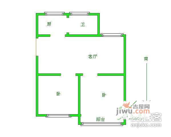 欣乐新村2室1厅1卫84㎡户型图