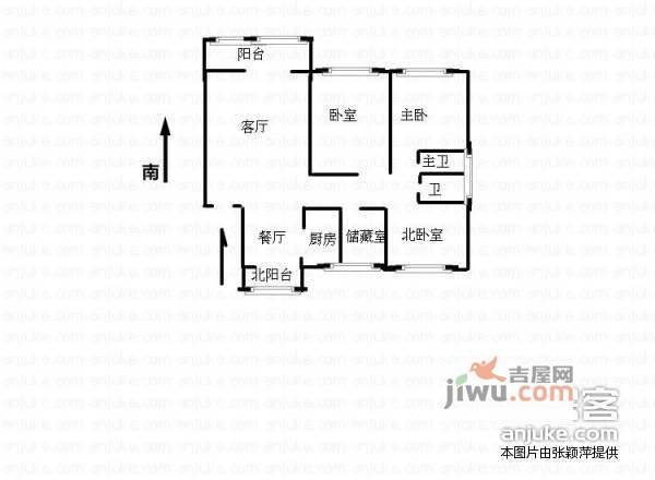 市政天元城碧水座3室2厅2卫142㎡户型图