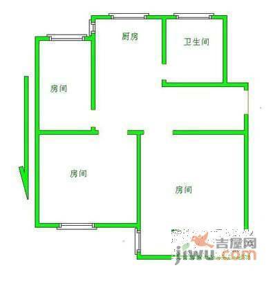 苏建艳阳居3室1厅1卫99㎡户型图