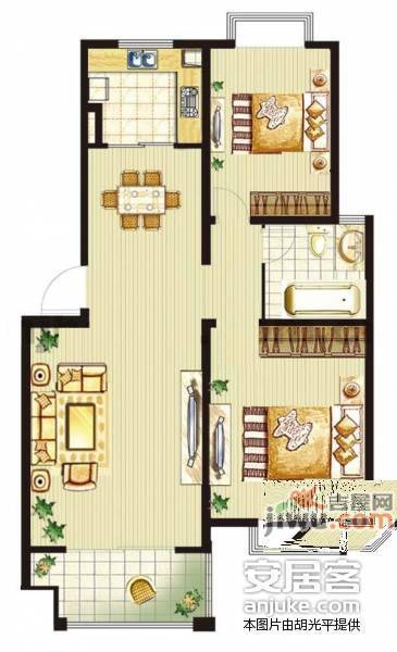 万江共和新城红公馆2室2厅1卫81㎡户型图