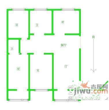 苏宁千秋情缘3室2厅1卫136㎡户型图