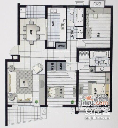 银城御道家园3室2厅2卫203㎡户型图