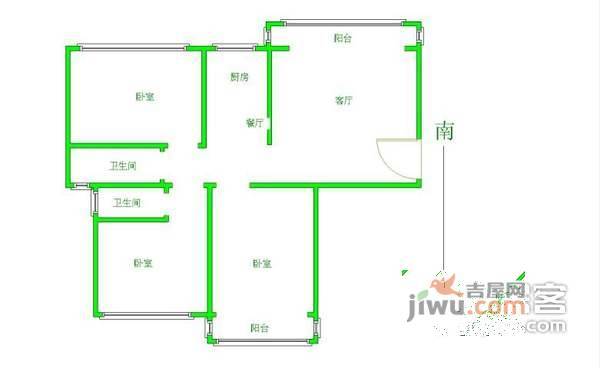 银城东苑3室2厅2卫1320㎡户型图