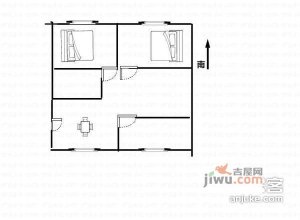 五台山庄3室2厅1卫户型图