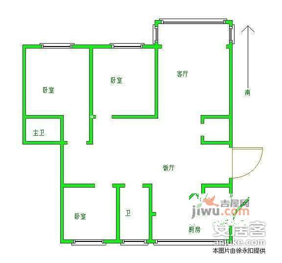 山水风华3室2厅2卫200㎡户型图