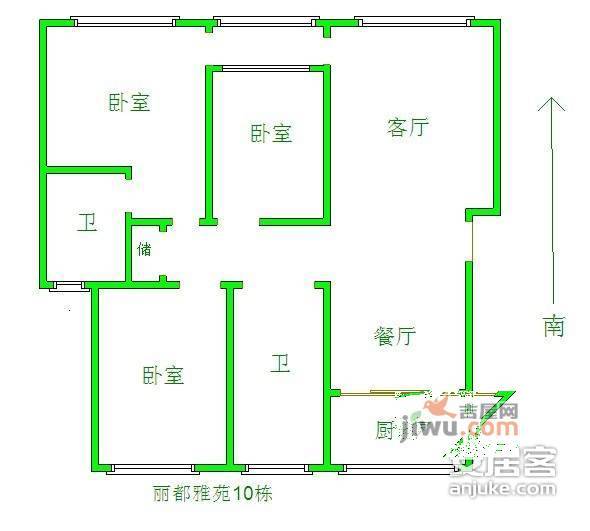 丽都雅苑5室3厅2卫147㎡户型图