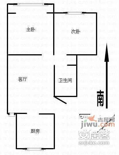 兴贤佳园尚贤苑2室1厅1卫69㎡户型图