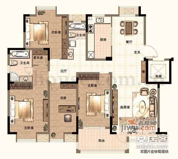 青桐园4室2厅2卫172㎡户型图