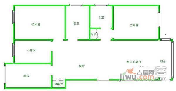 四平苑3室2厅2卫114㎡户型图