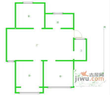 四平苑3室2厅1卫880㎡户型图