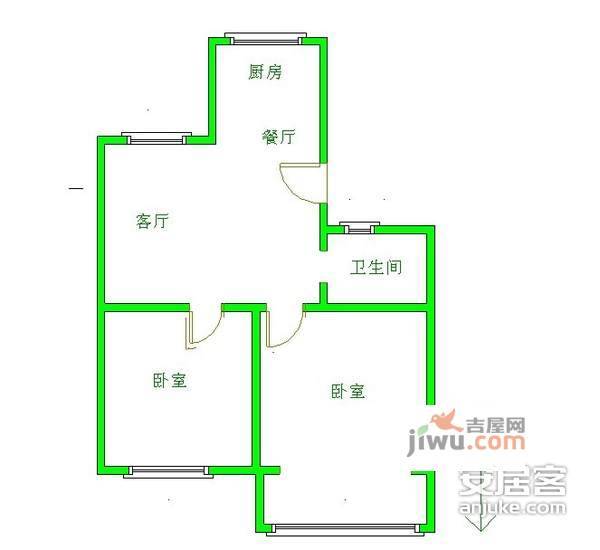 鼎业花苑3室2厅1卫120㎡户型图