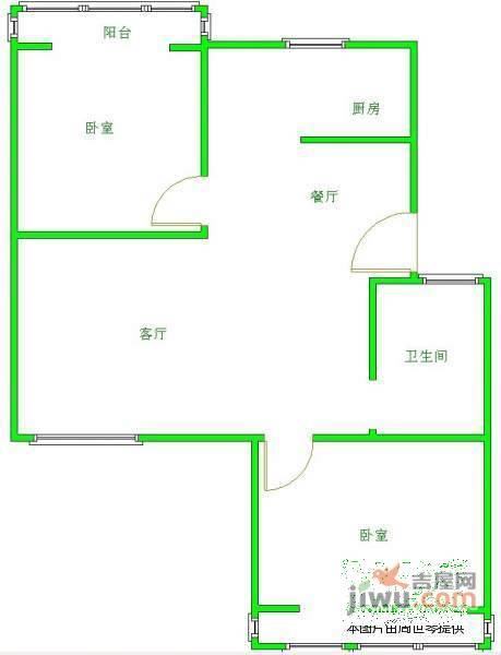 鼎业花苑2室1厅1卫81㎡户型图