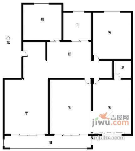 海月花园3室2厅2卫140㎡户型图