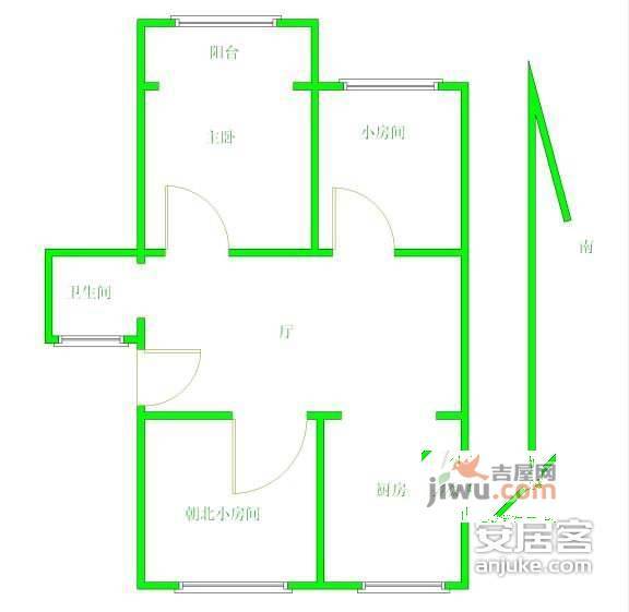 成贤公寓3室2厅2卫136㎡户型图