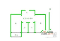 上海路新村2室1厅1卫62㎡户型图