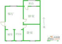 海棠花园2室1厅1卫60㎡户型图