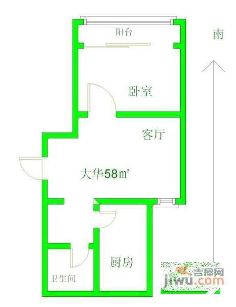 桂美颂1室1厅1卫户型图