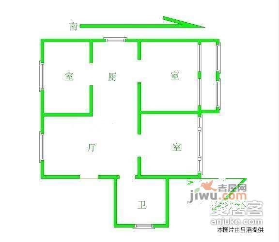 新金贸花园3室1厅1卫户型图