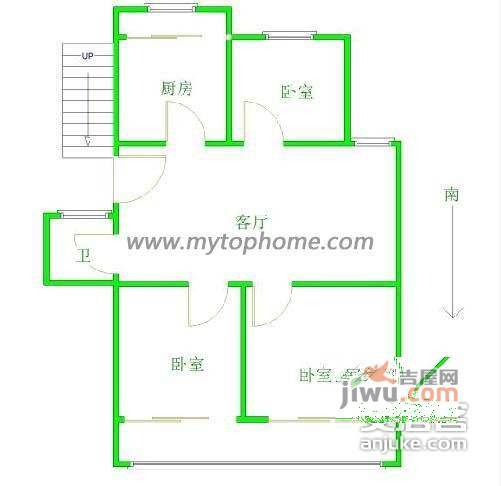 新金贸花园3室1厅1卫户型图