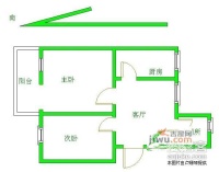 杨庄西村小区2室1厅1卫59㎡户型图