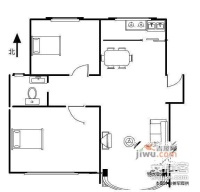 虎啸花园2室2厅1卫101㎡户型图