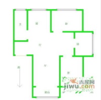 虎啸花园3室2厅1卫129㎡户型图