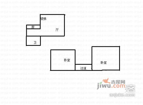 澳丽嘉园2室1厅1卫52㎡户型图