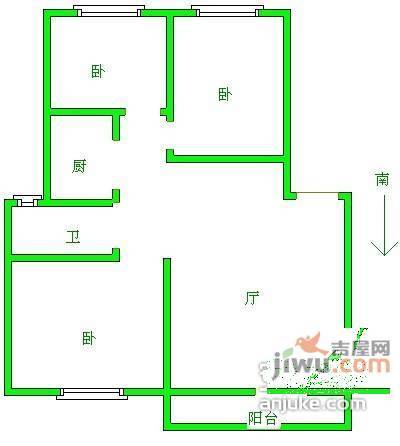 儒林学士府3室2厅1卫108㎡户型图