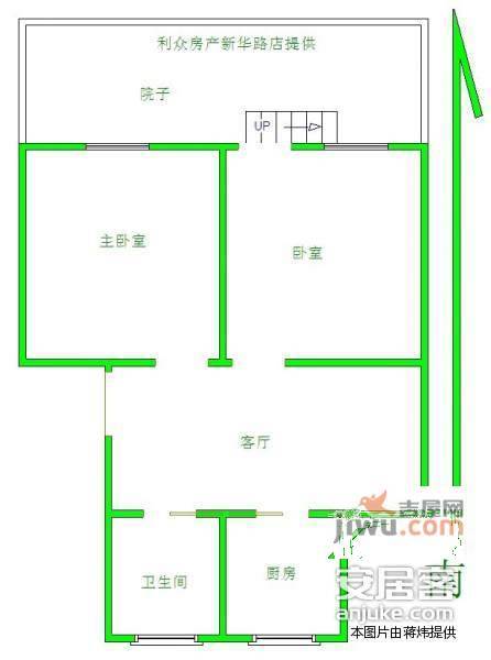 新华五村2室1厅1卫68㎡户型图