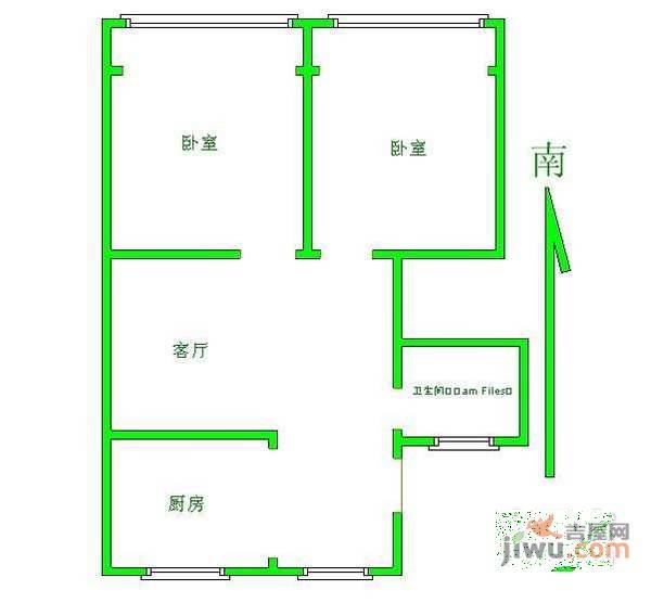 石婆婆巷小区2室1厅1卫52㎡户型图